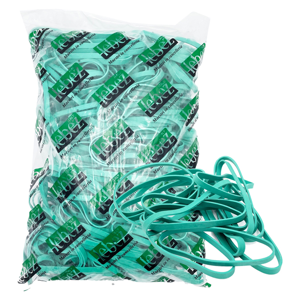  Elastico fettuccia - diametro 12 x 0,8 cm - 1 kg - gomma - verde - Lebez 