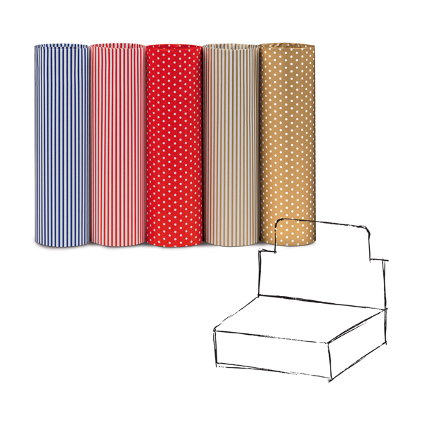  Carta regalo riciclata Graphic - 100 fogli - 70x100cm - fantasie assortite - Rex Sadoch 