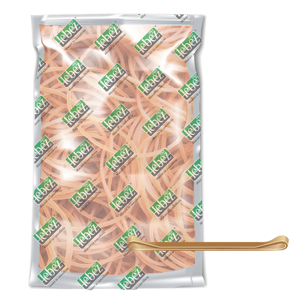  Elastico fettuccia - diametro 5 x 0,5 cm - 1 kg - caucciù - colore naturale - Lebez 