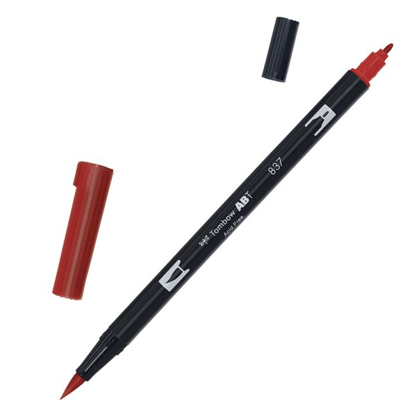  Pennarello Dual Brush 837 - wine red - Tombow 