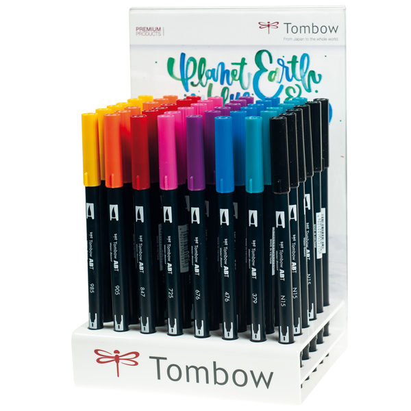  Pennarelli Tombow ABT Dual Brush - 8 colori assortiti - Koh.I.Noor - expo 48 pezzi 