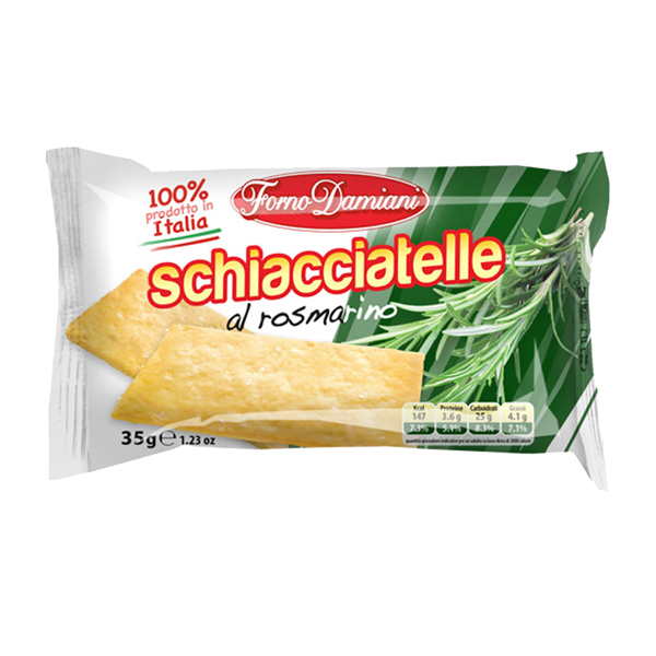  Schiacciatella al rosmarino - monoporzione 35 gr - Forno Damiani - conf. 50 pezzi 