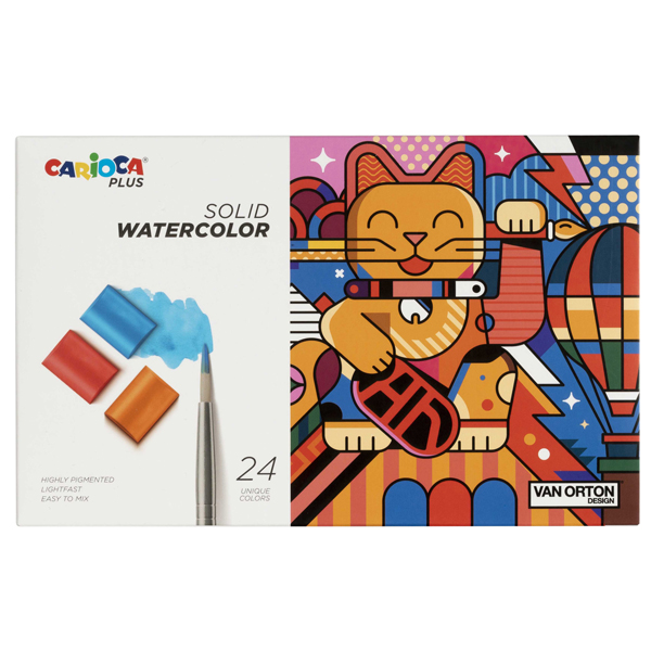  Pastiglia acquerello - ø 18 mm x 10 mm - colori assortiti - Carioca Plus - conf. 24 pezzi 