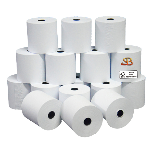  Rotolo per calcolatrice - 57 mm x 40 m - 60 gr - diametro esterno 64 mm - anima 12 mm - carta neutra - Sabacart - blister 10 pezzi 