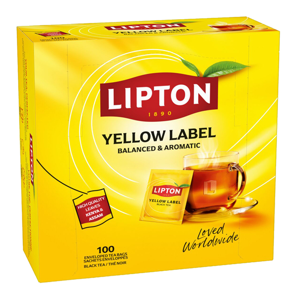  Tè nero - Yellow Label - in filtro - Lipton - conf. 100 pezzi 