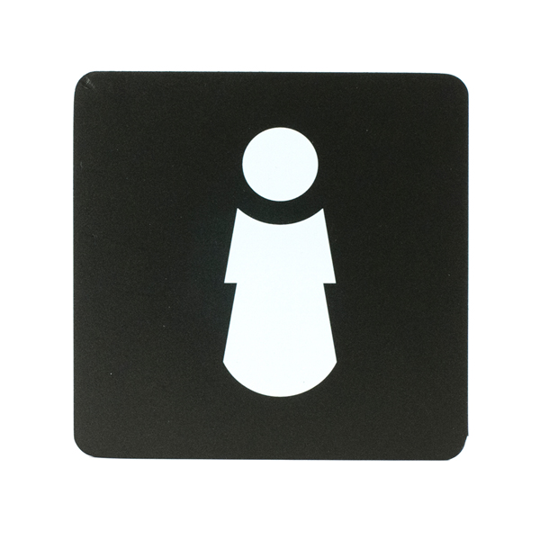  Pittogramma adesivo - toilette donna - 16 x 16 cm - PVC - nero/bianco - Stilcasa 
