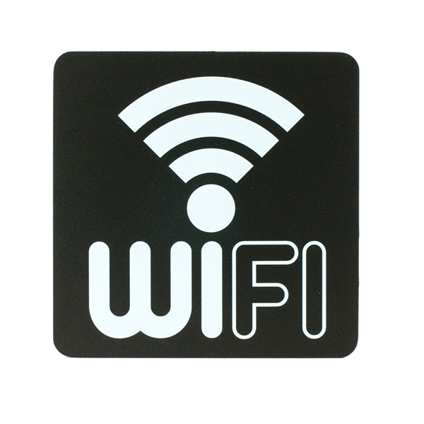  Pittogramma adesivo - Wifi - 16 x 16 cm - PVC - nero/bianco - Stilcasa 
