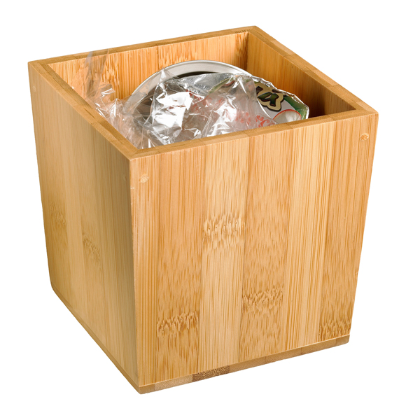  Barattolo portarifiuti da tavola - 11 x 11 x 11 cm - bamboo - Leone 