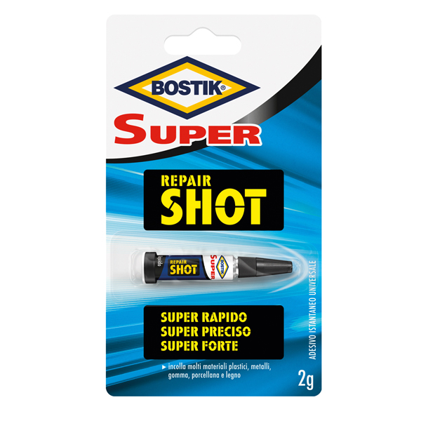  Colla istantanea Super Repair Shot - 2 gr - trasparente - Bostik 