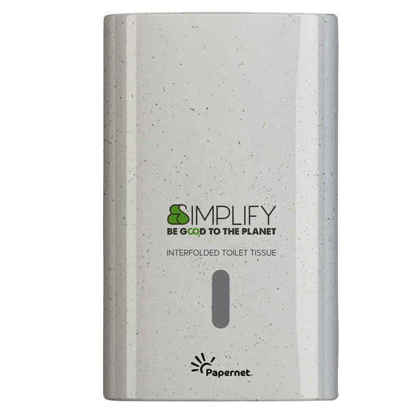  Distributore carta igenica interfogliata Simplify - 16,5 x 13,5 x 26,5 cm - white wood - Papernet 