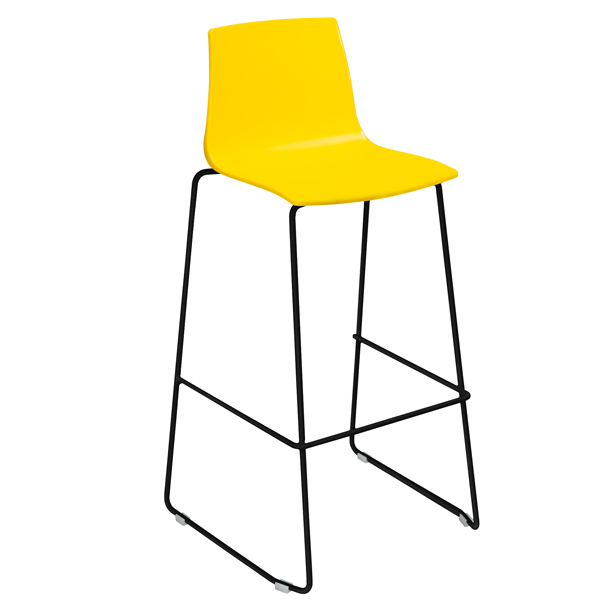  Sgabello Imola Fix - Nero opaco/giallo - Grandsoleil 