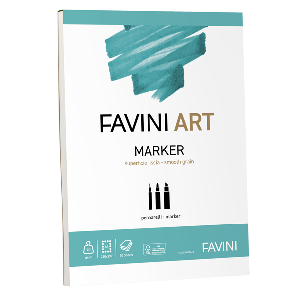  Album collato Marker - A4 - 70 gr - 50 fogli - Favini Art 