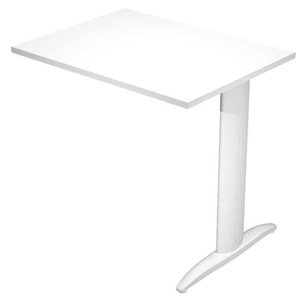  Allungo reversibile dx/sx per scrivanie Easy - 80 x 60 cm - Bianco/grigio alluminio 