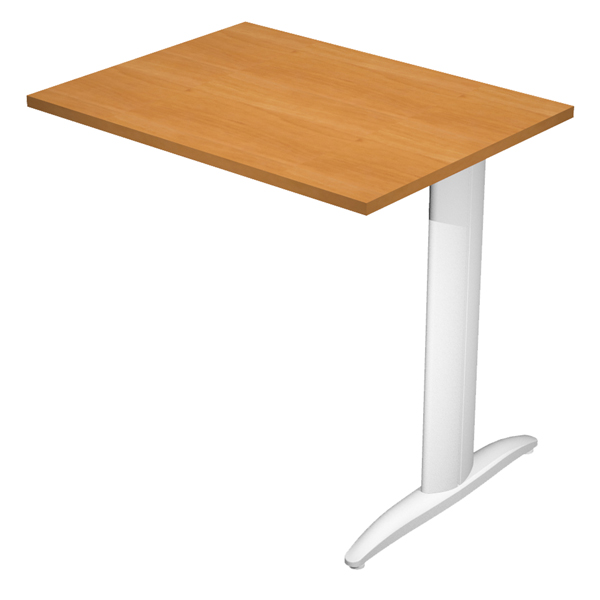  Allungo reversibile dx/sx per scrivanie Easy - 80 x 60 cm - Noce chiaro/grigio alluminio 