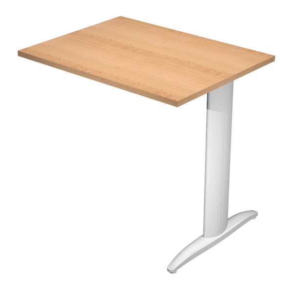  Allungo reversibile dx/sx per scrivanie Easy - 80 x 60 cm - Faggio/grigio alluminio 