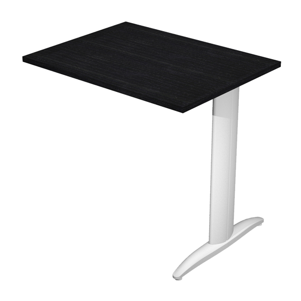  Allungo reversibile dx/sx per scrivanie Easy - 80 x 60 cm - Nero venato/grigio alluminio 