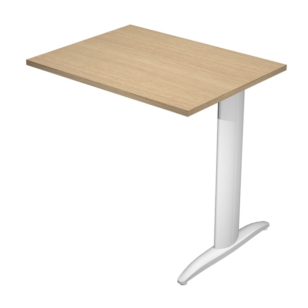  Allungo reversibile dx/sx per scrivanie Easy - 80 x 60 cm - Rovere/grigio alluminio 