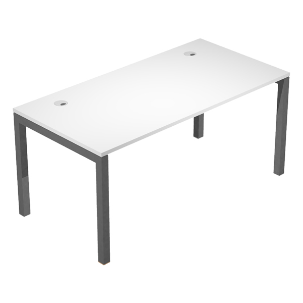  Scrivania singola Agorà - 120 x 80 x 74,6 cm - Bianco/antracite 