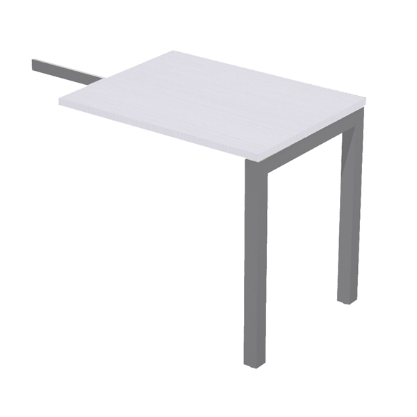  Allungo reversibile dx/sx Agorà - 80x60cm - Bianco - Gamba antracite 