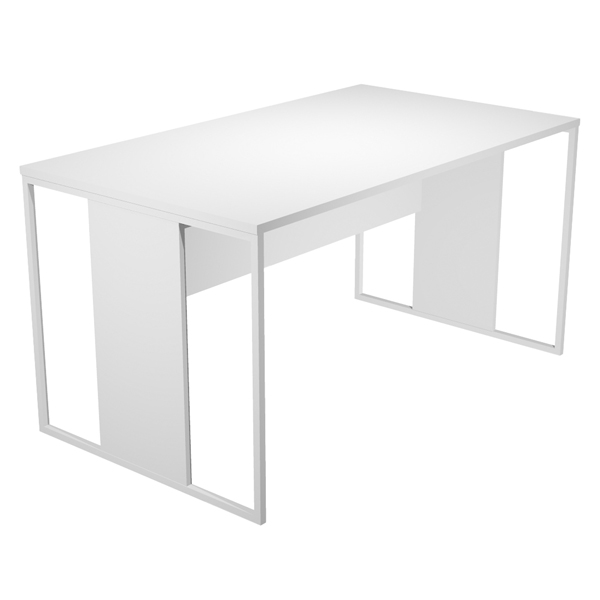  Scrivania singola Essence - 140 x 80 cm - Bianco - Gamba bianco 