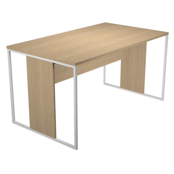  Scrivania singola Essence - 180 x 80 cm - Rovere - Gamba bianco 