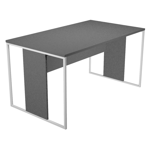  Scrivania singola Essence - 180 x 80 cm - Antracite - Gamba bianco 