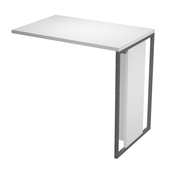  Allungo reversibile dx/sx Essence - 80 x 50 cm - Bianco - Gamba antracite 