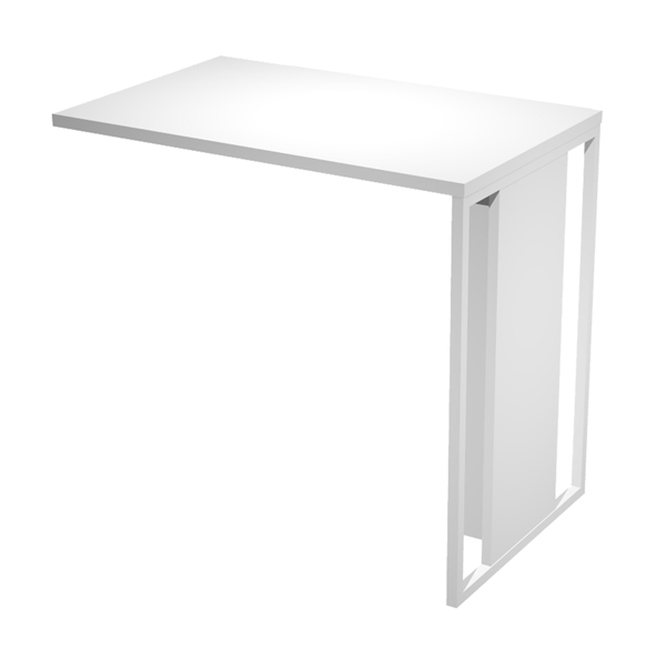  Allungo reversibile dx/sx Essence - 80 x 50 cm - Bianco - Gamba bianco 