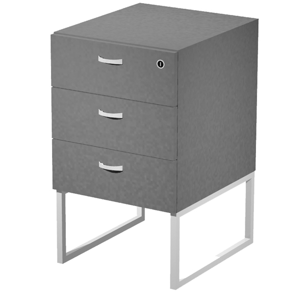  Cassettiera Essence - 3 cassetti - con supporto metal - 41,5 x 49,5 x 57,6 cm - Antracite/Bianco 