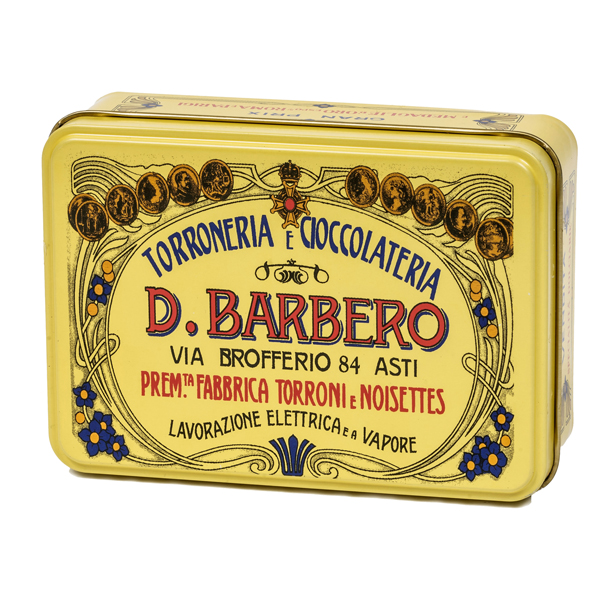  Scrigno regalo - con praline miste - 150 gr - metallo - giallo - Barbero 