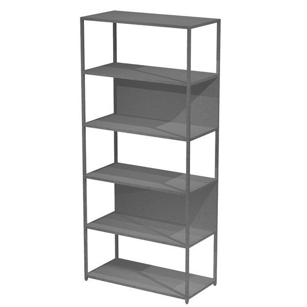  Libreria 6 ripiani Modular - 90 x 44 x 200 cm - struttura metal antracite - antracite 