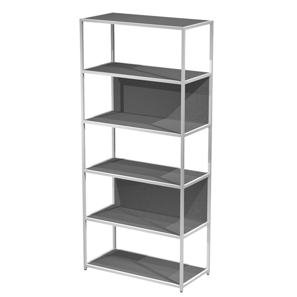  Libreria 6 ripiani Modular - 90 x 44 x 200 cm - struttura metal bianco - antracite 