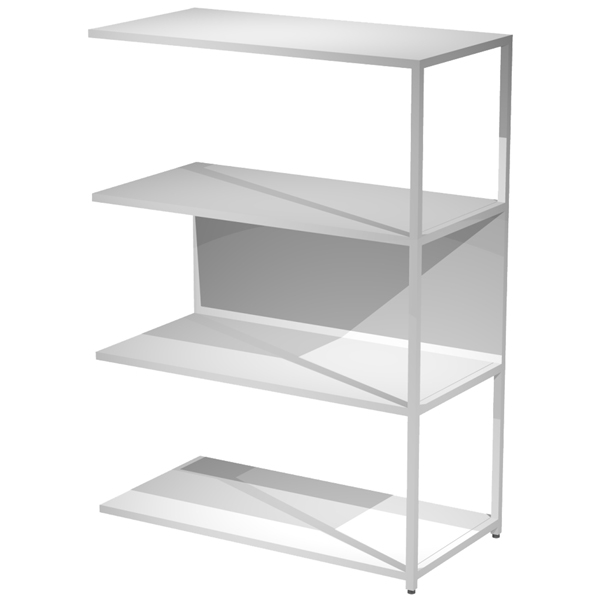  Modulo aggiuntivo per libreria Modular - 90 x 44 x 122 cm - struttura metal bianco - bianco 