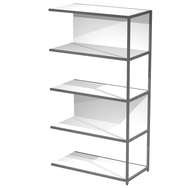  Modulo aggiuntivo per libreria Modular - 90 x 44 x 161 cm - struttura metal antracite - bianco 