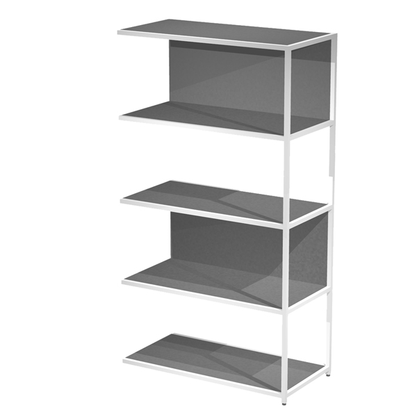  Modulo aggiuntivo per libreria Modular - 90 x 44 x 161 cm - struttura metal bianco - antracite 