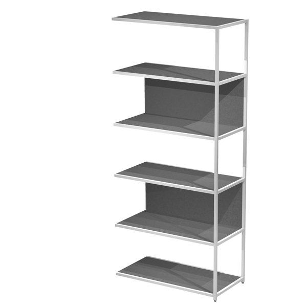  Modulo aggiuntivo per libreria Modular - 90 x 44 x 200 cm - struttura metal bianco - antracite 