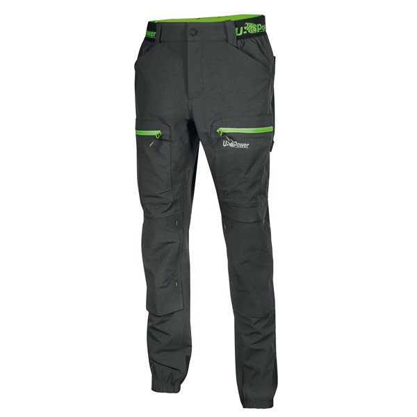  Pantalone da lavoro Horizon - taglia XL - nero/verde - U-Power 
