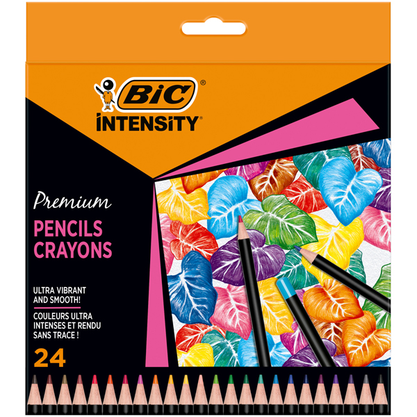  Matita Intensity Wood Premium - colori assortiti - Bic - conf. 24 pezzi 