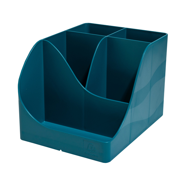  Portapenne Pen Wave NeoDeco - 15,5 x 11,9 x 10,9 cm - blu anatra - Exacompta 