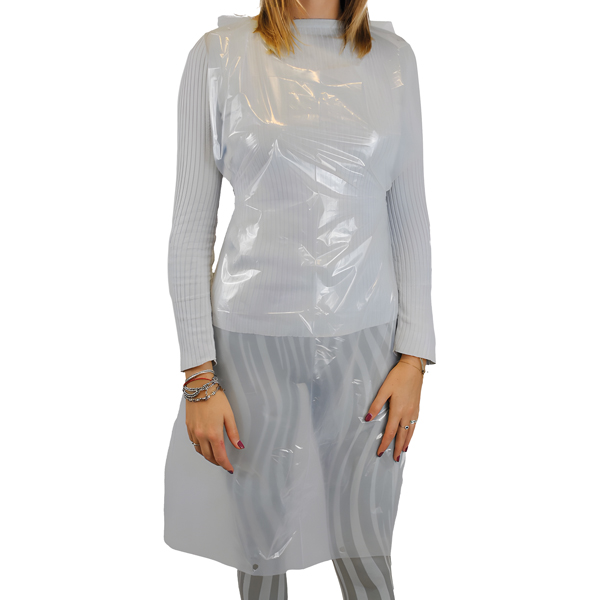  Grembiule Apron 30 - taglia unica - LDPE - bianco - Worker - conf. 100 pezzi 
