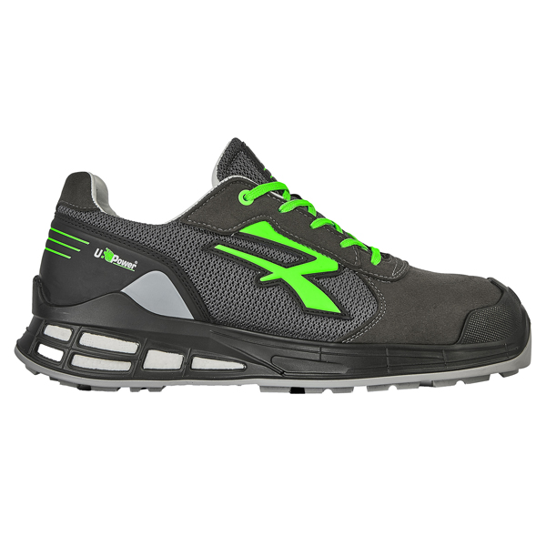  Calzatura di sicurezza Egon S1P - numero 39 - nylon/pelle scamosciata - nero/verde - U-Power 