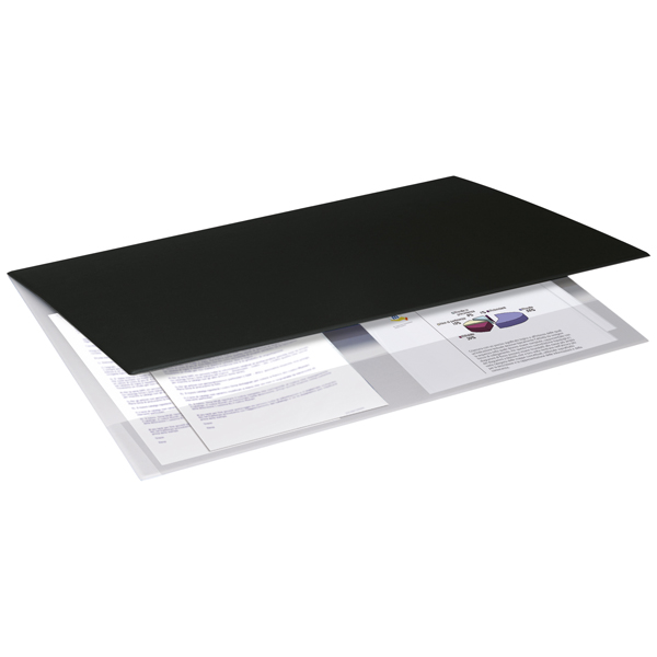  Sottomano Soft - doppio con tasca interna trasparente - 49 x 34,5 cm - plastica - nero - Arda 