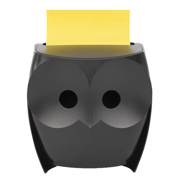  Dispenser gufo nero + ricarica Post-it Super Sticky Z Notes giallo - OWL-330 - 76 x 76 mm - 90 fogli - Post-it 