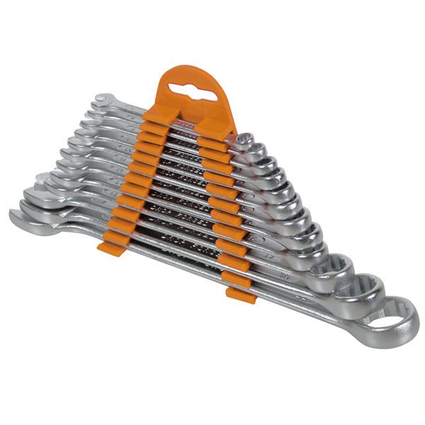  Chiavi combinate - con teste inclinate di 15° - misure assortite - CRV - Valex - conf. 12 pezzi 