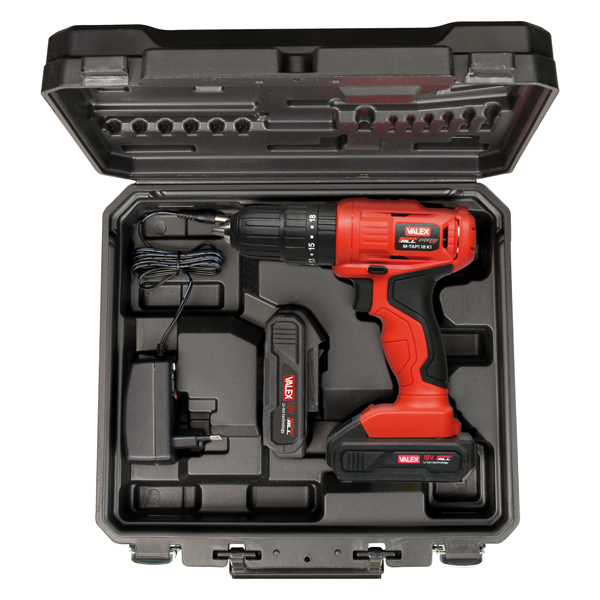  Trapano avvitatore M-TAP1 18 K1 - con percussione - in valigetta - a batteria al litio - 18 V - Valex 