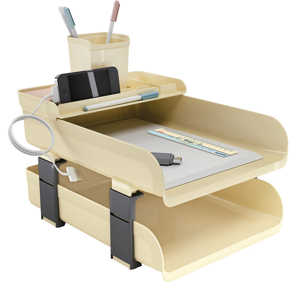  Set scrivania Vintage Milk - 5 accessori - avorio - Arda 