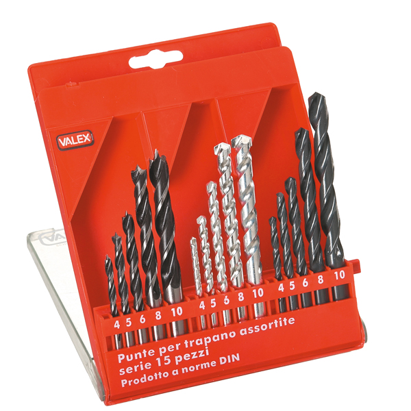  Punte per metallo HSS - misure assortite - Valex - conf. 15 pezzi 