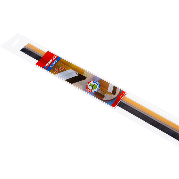  Paraspifferi per porte STAFF - con spazzola fissa - 100 cm - pvc rigido - trasparente - Geko 