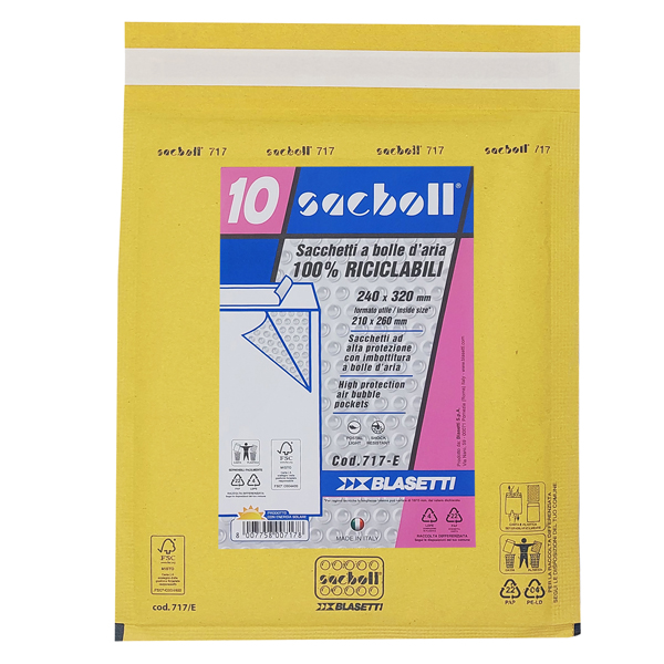  Busta imbottita Sacboll - E (24 x 32 cm) - carta - avana - Blasetti - conf. 10 pezzi 