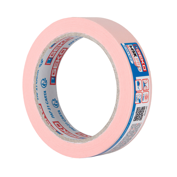  Nastro mascheratura PRO Sensitive - per superfici delicate - 2,5 cm x 50 m - carta washi - rosa - Geko - conf. 6 pezzi 